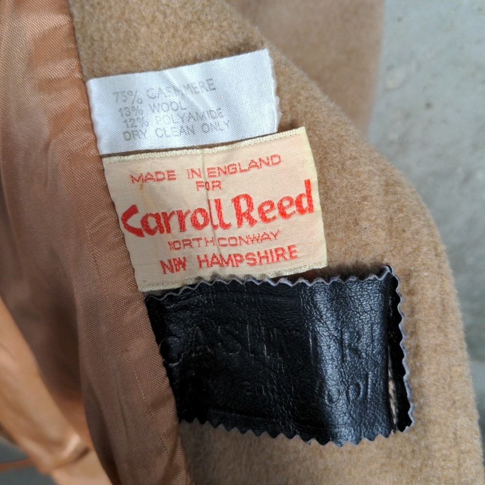 VTG 70s Carroll Reed England Cashmere Wool Blazer Jacket Tan Camel Sz M 12 Lined - Picture 7 of 12